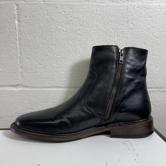 FreeBird Douglas Ankle Boots Black Leather Side Zip Men's Size 9 Made In Mexico - Picture 5 of 11
